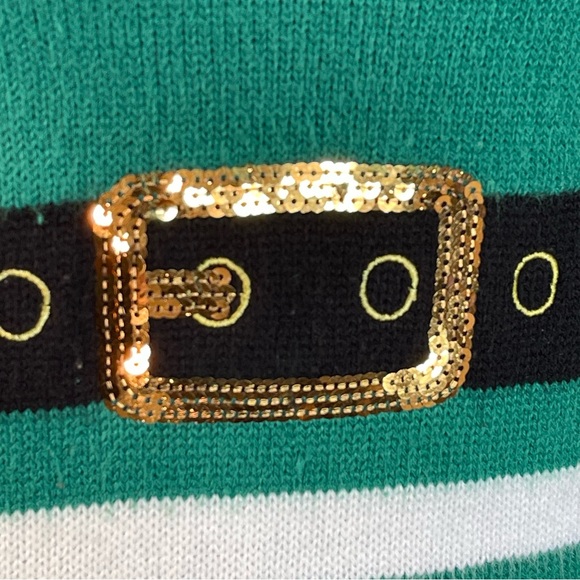 Christmas Sweater Holiday Elf Green and Red - Picture 8 of 11